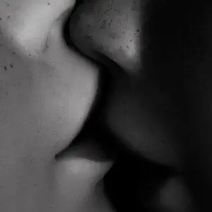 Kiss #01 is a black and white image from the creative process collection by artist-photographer Julianne Rose