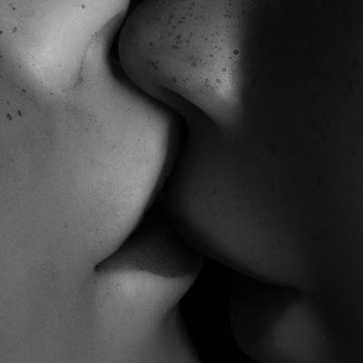 Kiss #01 is a black and white image from the creative process collection by artist-photographer Julianne Rose